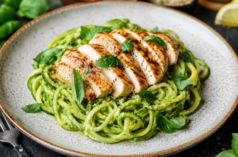 Düşük Karbonhidratlı Kabak Spagetti Tarifi: Kremamsı Avokado Soslu.