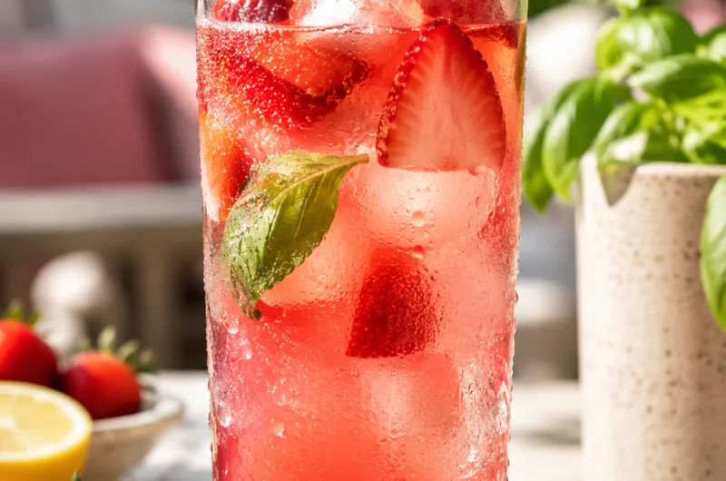 Ev Yapımı Egzotik Çilekli Limonata