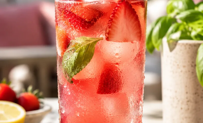 Ev Yapımı Egzotik Çilekli Limonata