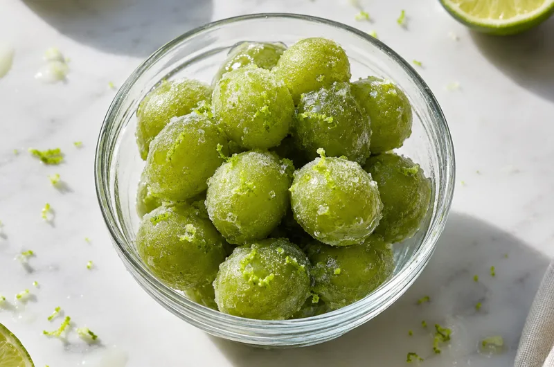 Dondurulmuş Üzüm ve Misket Limonlu Ekşi Bites