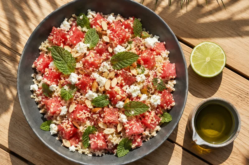 Ödem Söktürücü ve Doyurucu: Karpuzlu Fit Yaz Salatası Tarifi.
